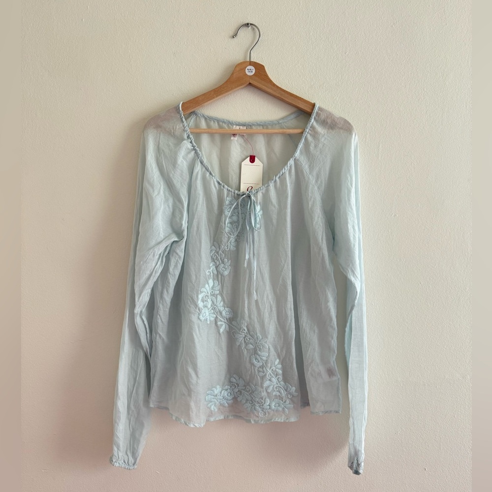 NWT Joie silk blend sweet Virginia blouse blue medium